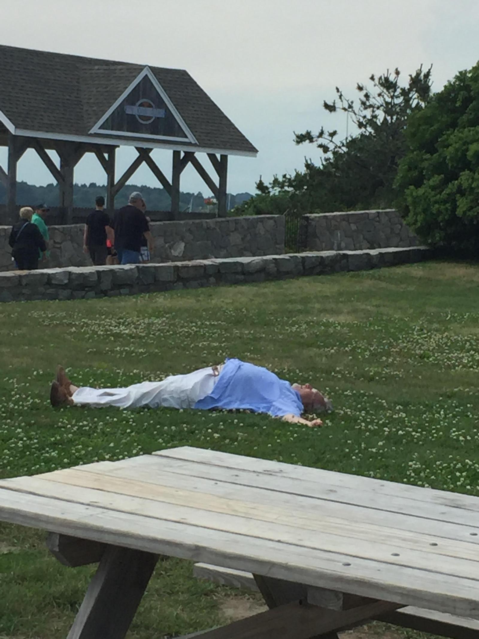 My uncle after lobster, fish, chips, cake and ice cream - Food, Delicious, The male, Belly, The photo, Men