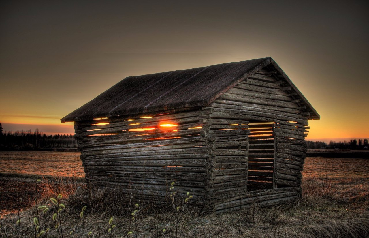 Shed at sunset - Atmospheric, , , Sunset, Field, Color