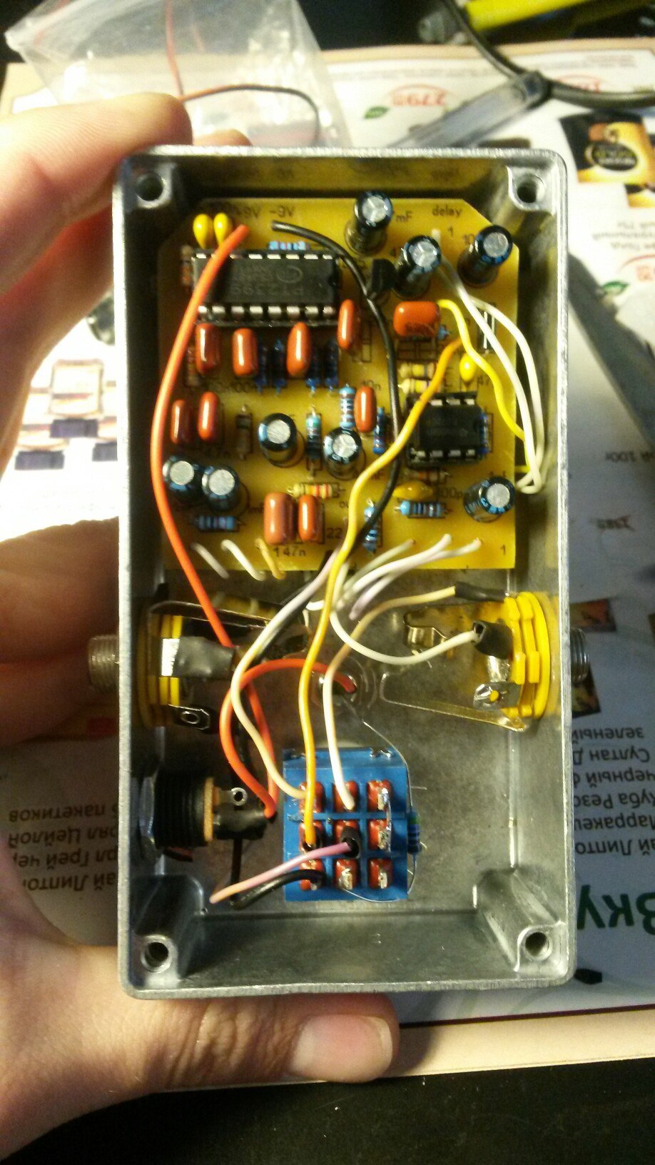 Homemade Deep Blue Delay Effects Pedal - Electric guitar, Pedalboard, Radio electronics, Sound, Delay, Dead by daylight, Longpost