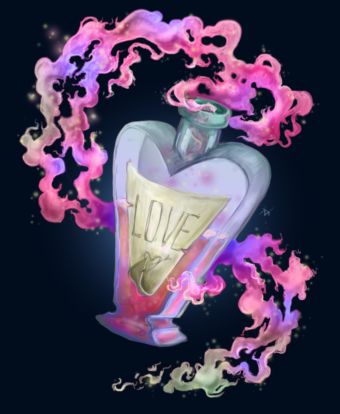 Drink Me - My, Art, Drawing, Computer graphics, Potion, Let's drink to love, Love