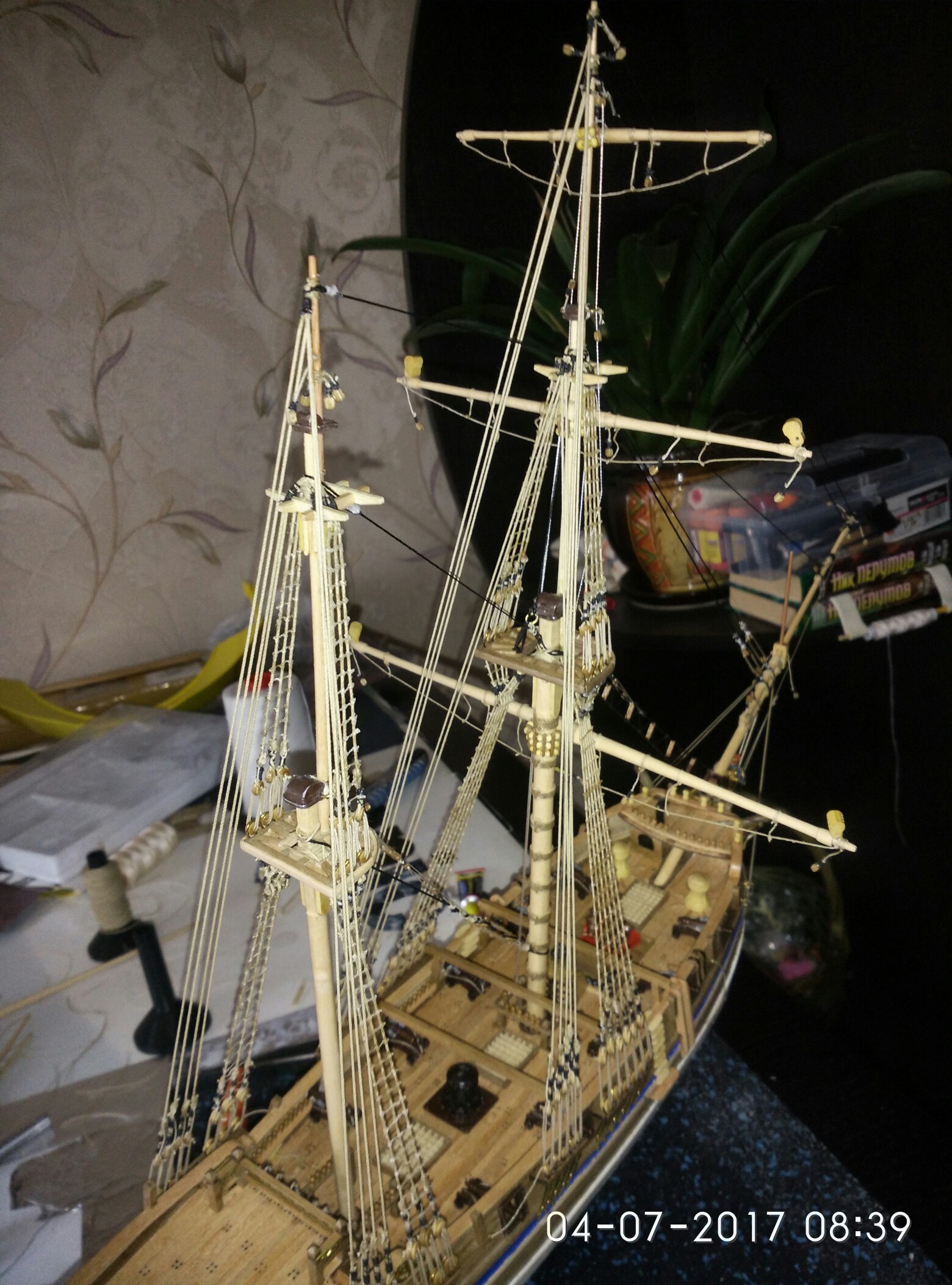 bombardment ketch model. - My, Models, Stand modeling, Sailboat, Ship, Needlework, With your own hands, Longpost