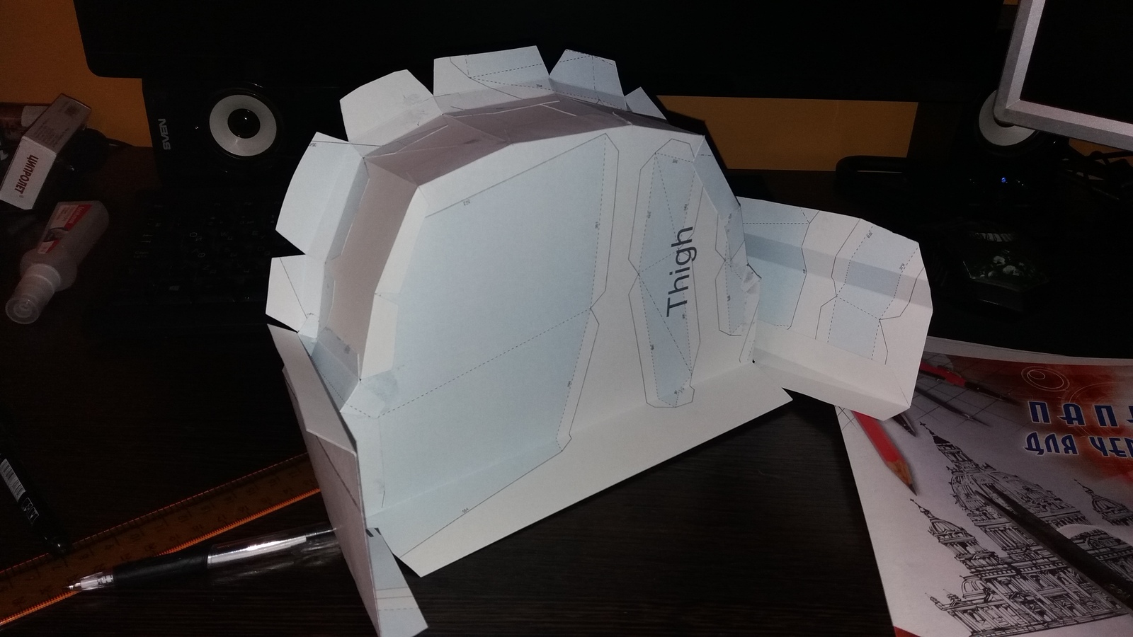 Paper modeling. Spacemarine armor. Part 2 - My, Pepakura, Paper modeling, Space Marine, Warhammer 40k, Papercraft, Longpost, 