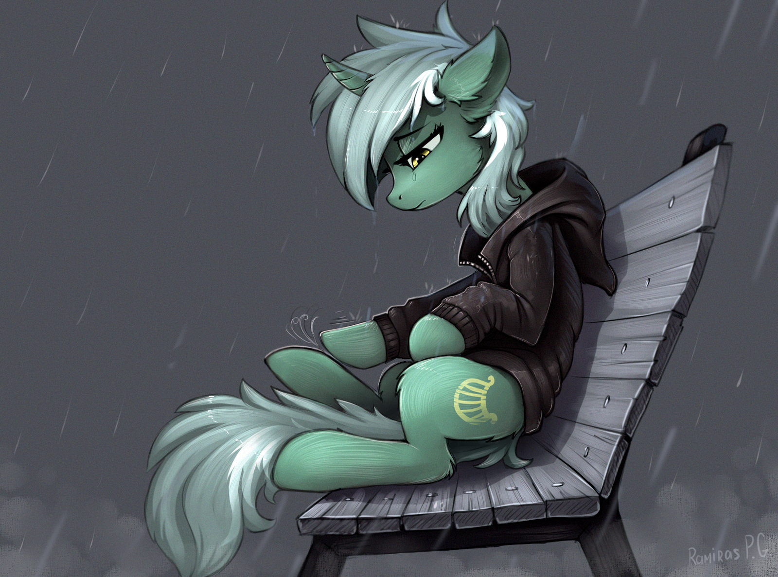 Neutrally - My Little Pony, PonyArt, Lyra Heartstrings, Background Pony, Ramiras