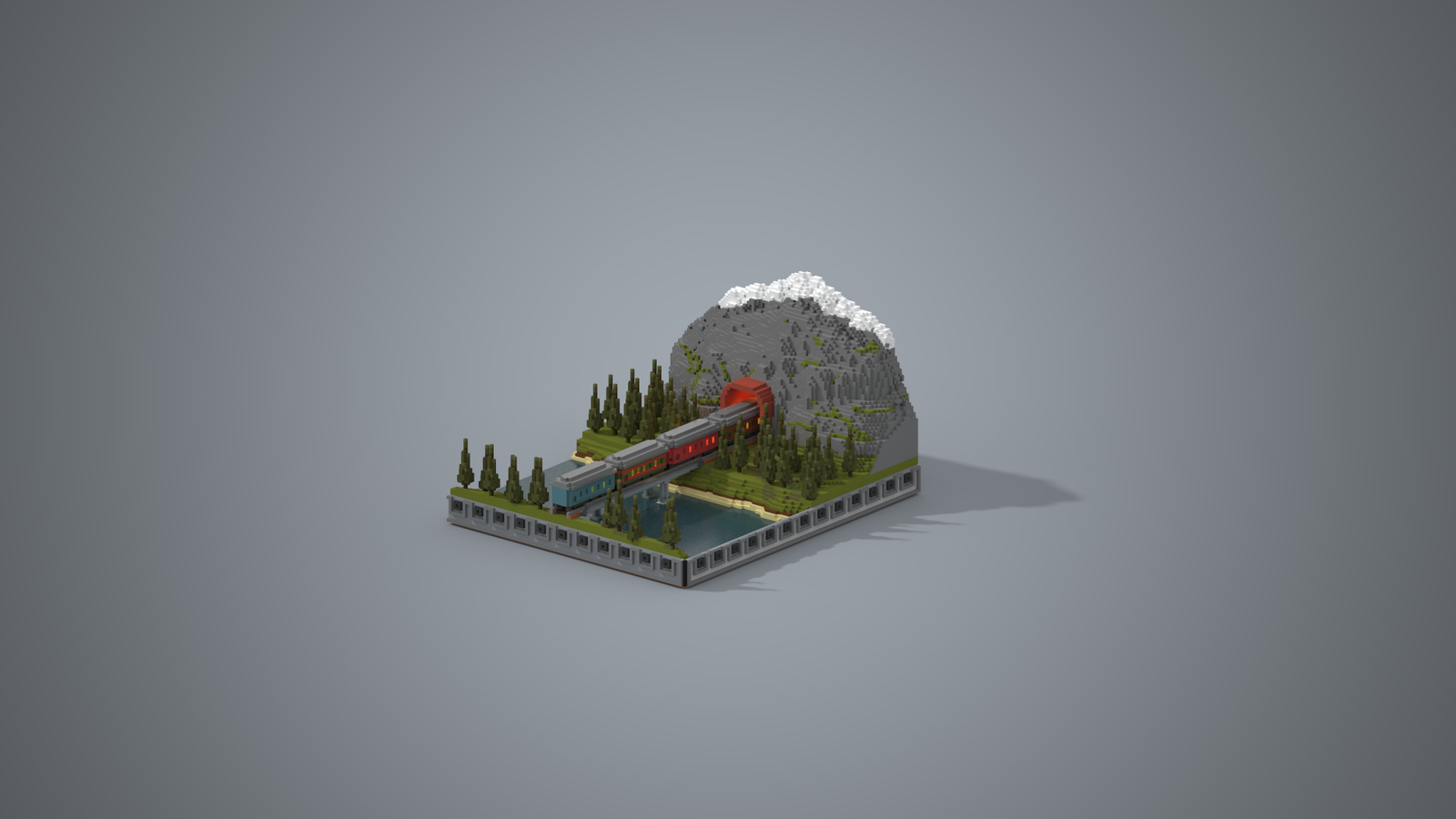 Last train to paradise... - My, Games, Pixel Art, Pixel, Magicavoxel, Gamedev, Voxelart, 3D, Longpost