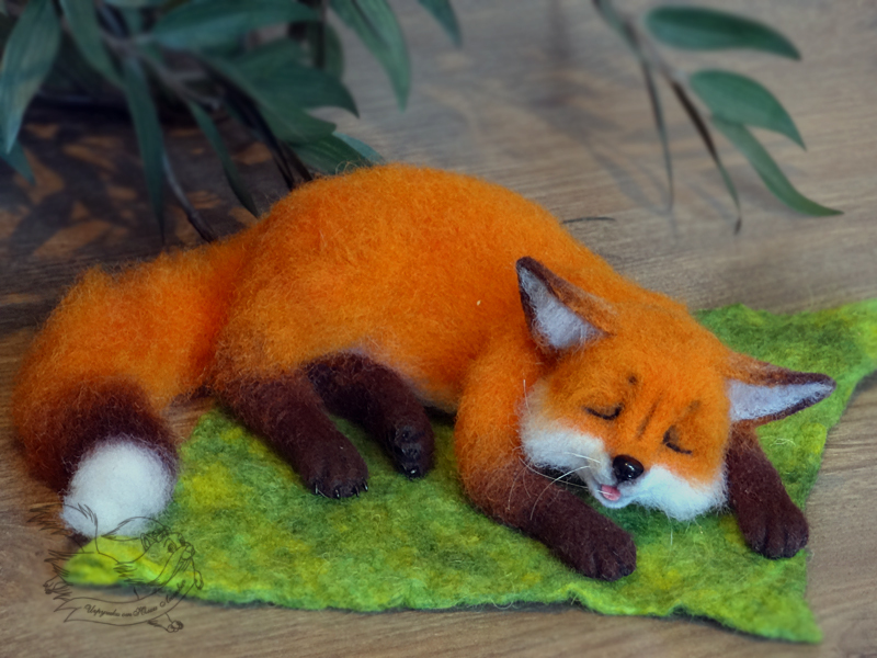 Fox-Splyusha. felt toy - Dry felting, Domestic fox, Fox, Fyr, Furry fox, Furry feral, Creation, Needlework without process, Longpost