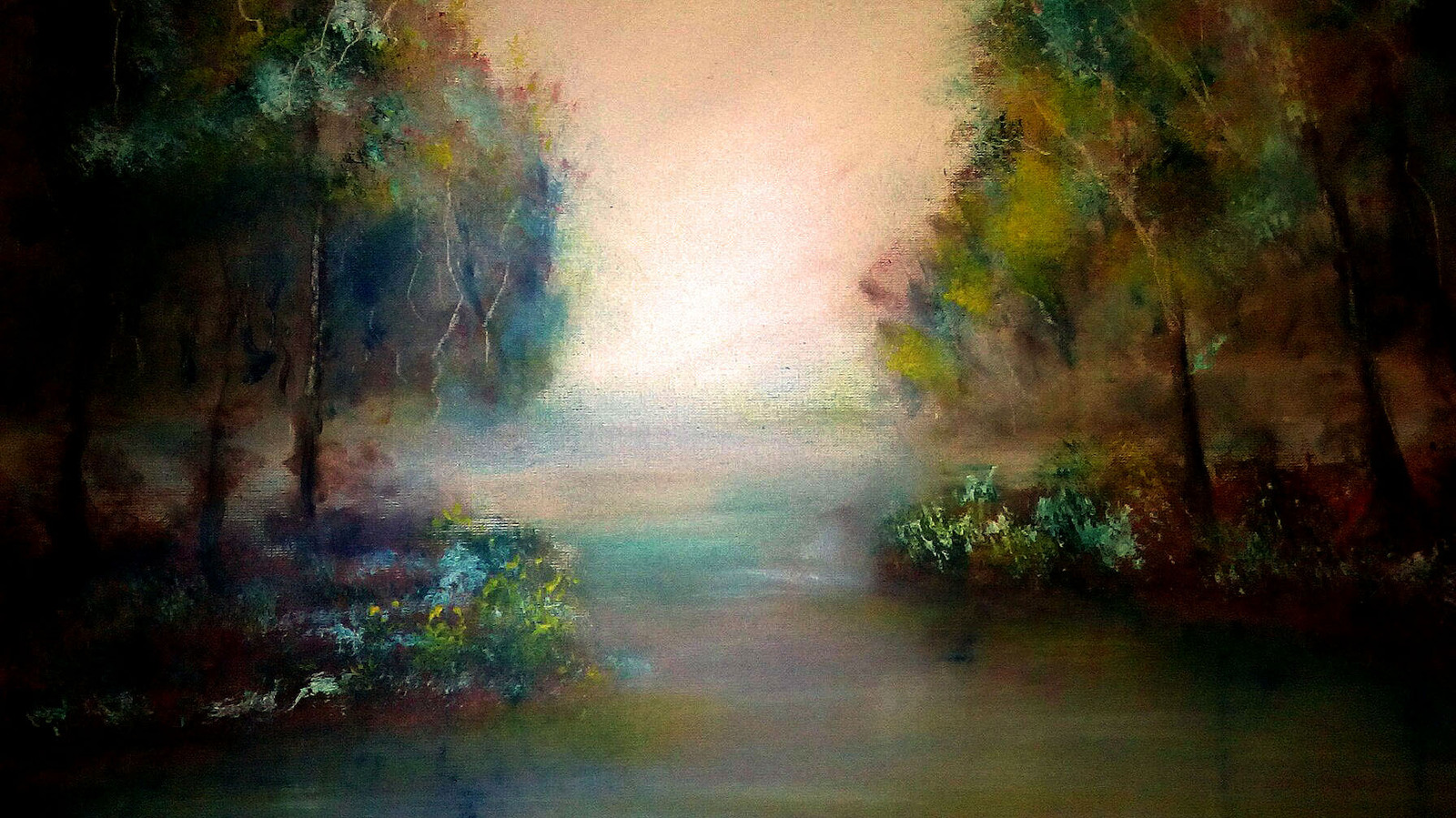 A little autumn morning. Canvas, oil - My, Oil painting, Autumn mood, Autumn, Painting, Painting