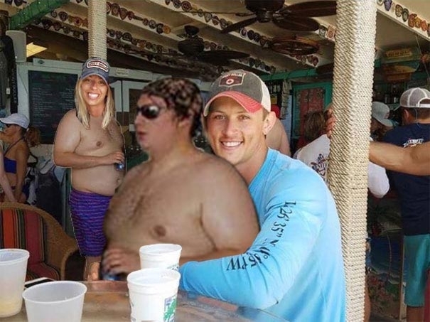 This couple asked photoshoppers to remove a pot-bellied man from their photo, and then it began - Photoshop master, Humor, Memes, From the network, Longpost