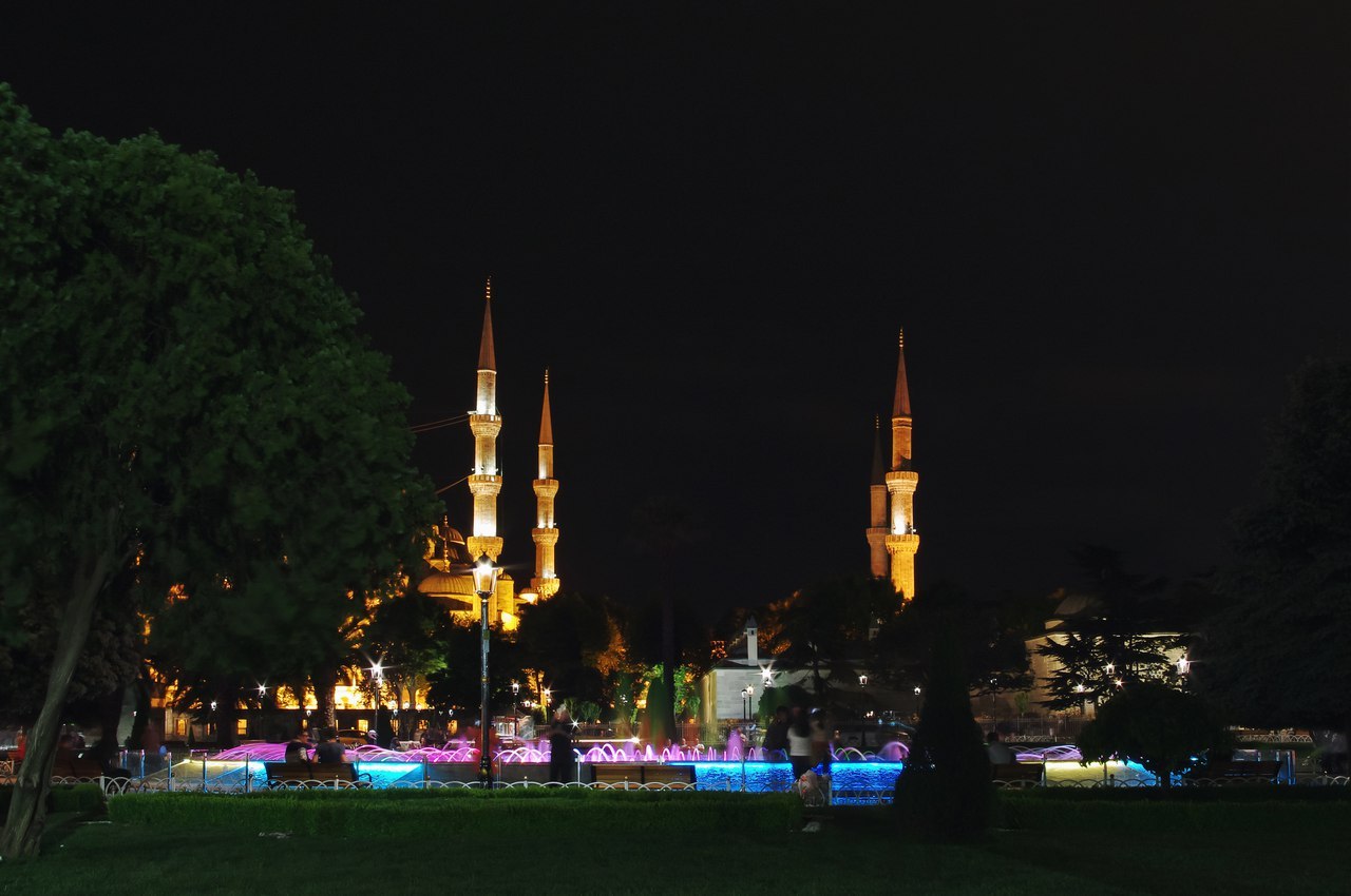 A bit of night Istanbul. - Turkey, The photo, Night shooting, Travels, Saint Sophie Cathedral, Blue Mosque, Longpost, Istanbul, My