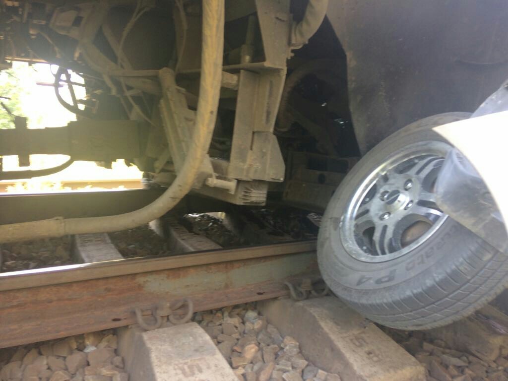 Accident at an unguarded crossing in the Krasnodar Territory - My, Crash, A train, Auto, Longpost