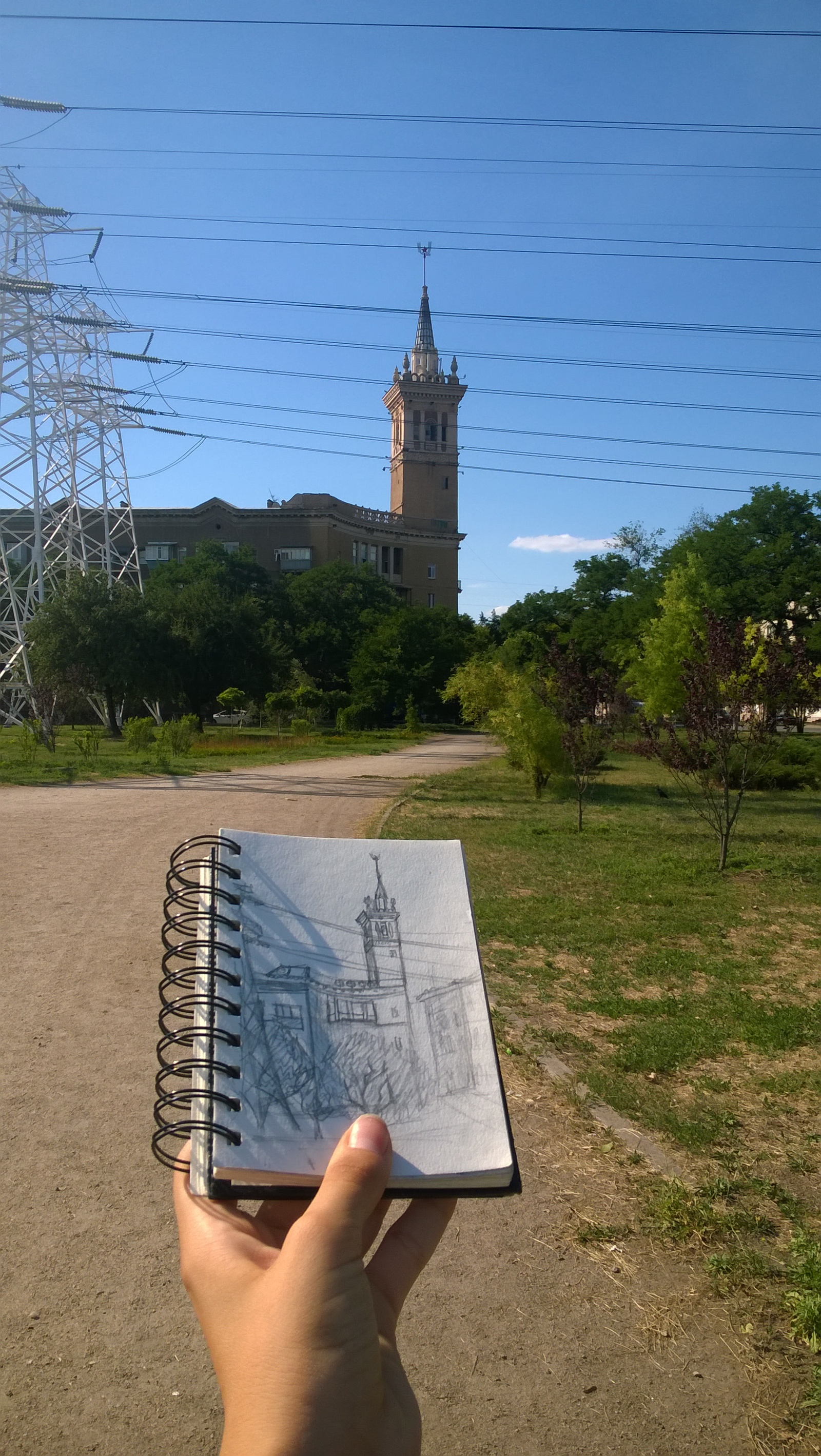 Hometown Sketches - My, Longpost, Sketch, Hiking, Simple pencil, Sketch, Attempt, Historical building