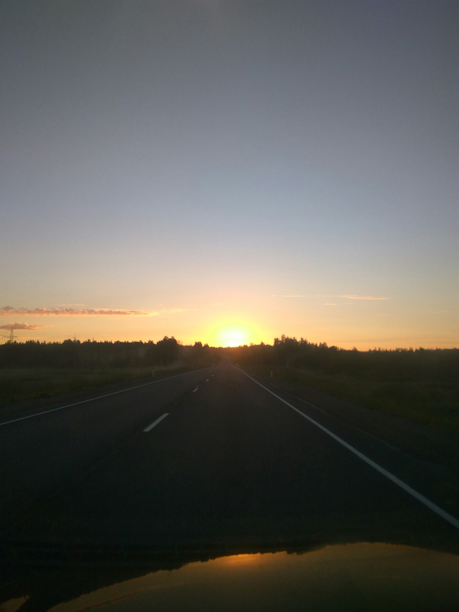 Way home - My, Road, The sun, Murmansk