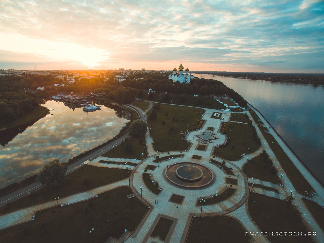 Volzhskaya embankment, Yaroslavl - Yaroslavl, Aerial photography, Embankment, The photo, Longpost