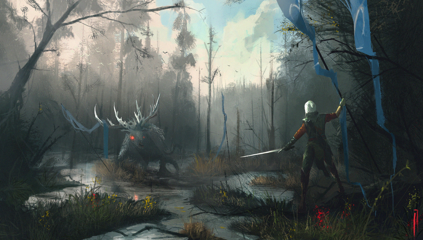 The witcher - Witcher, Geralt of Rivia, Ciri, Art, The Witcher 3: Wild Hunt, Ismail Inceoglu