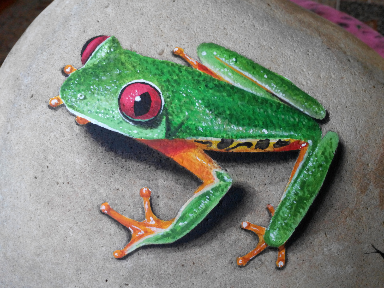 Drawing on stone - My, Frogs, Stone painting, Acrylic, , My