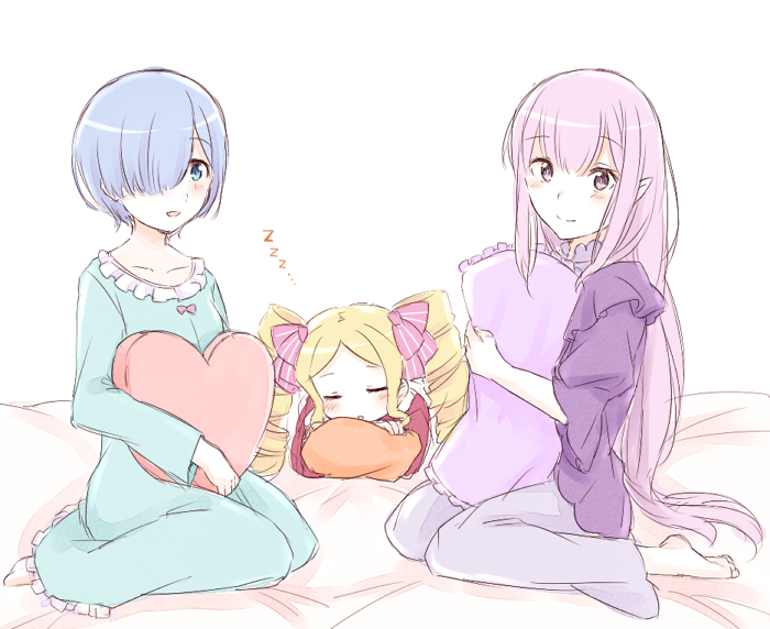 Rem, Beatrice and Emilia [re:zero] - Rem, Beatrice, Emilia, Аниме, Anime Art, Re:Zero Kara, Rem (Re:Zero Kara)