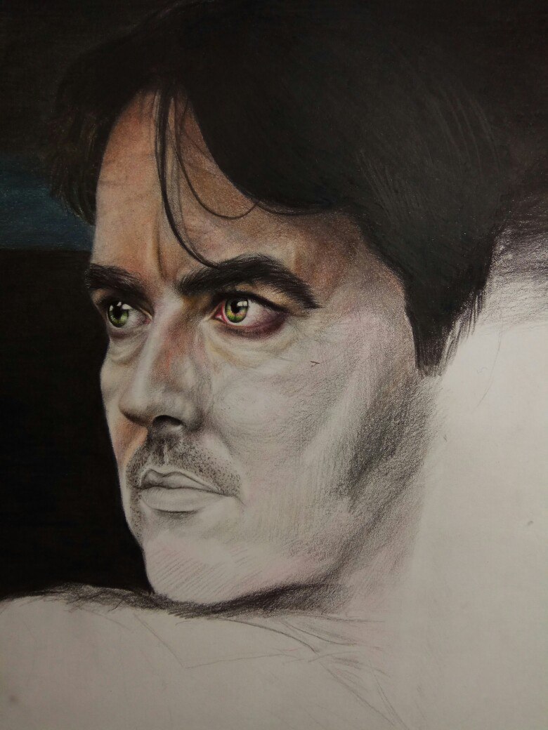 Careful process of drawing an ACTOR from NEW ZEALAND - My, Painting, Actors and actresses, Hobby, Drawing process, Self-taught artist, Beginner artist, Khabarovsk, Portrait, Longpost