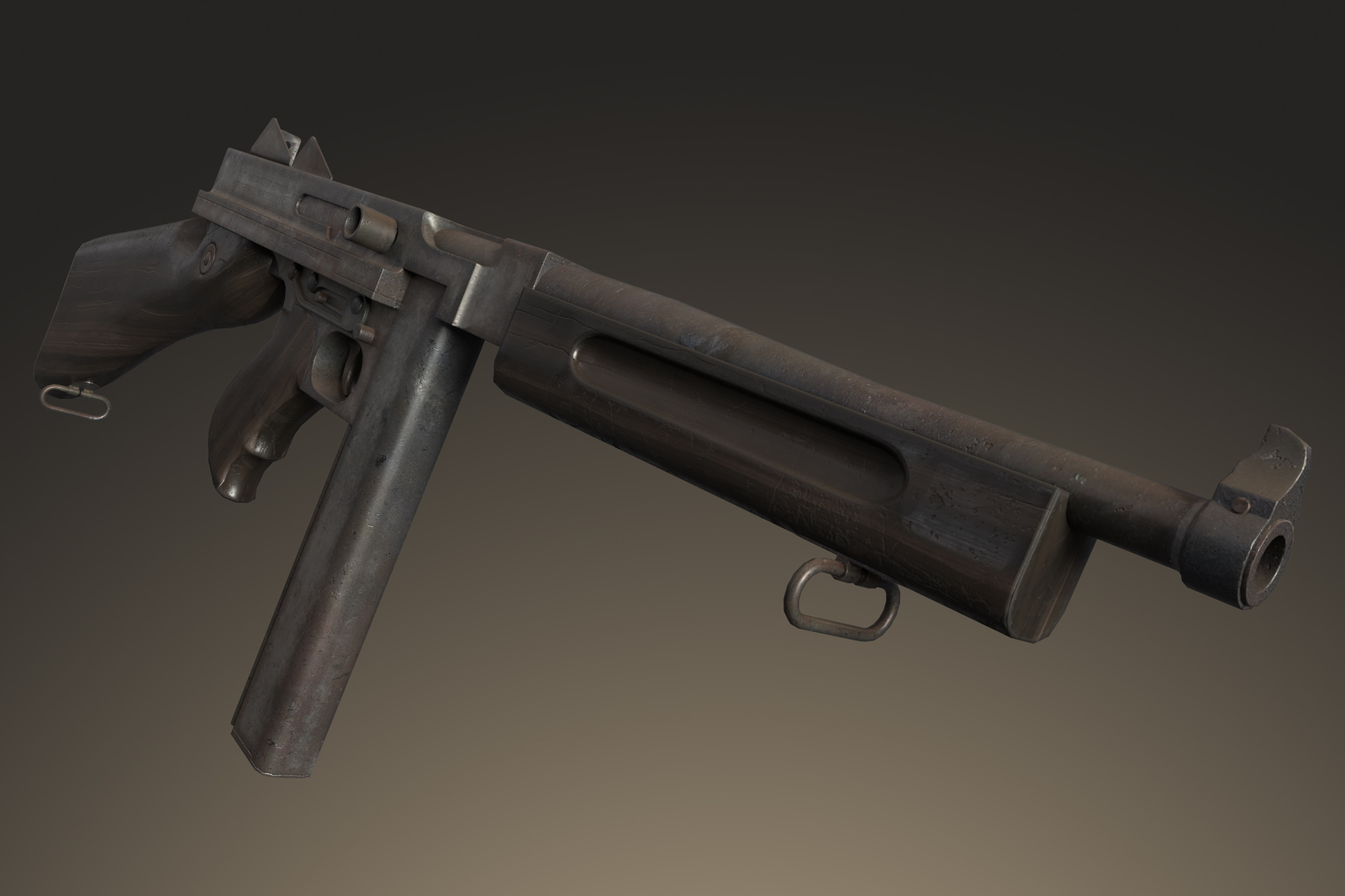 My new job - Thompson M1A1 - My, Autodesk Maya, 3D, Thompson, Longpost