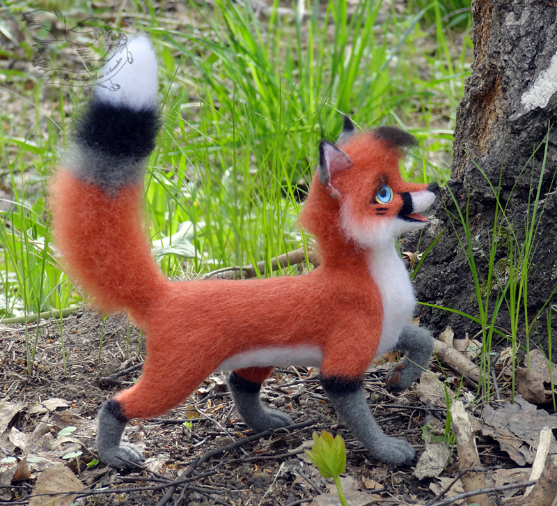 Fursona. Felt toy. - Furry, Feral, Furry fox, Furson, Dry felting, Fox, Frame toy, Hobby, Longpost