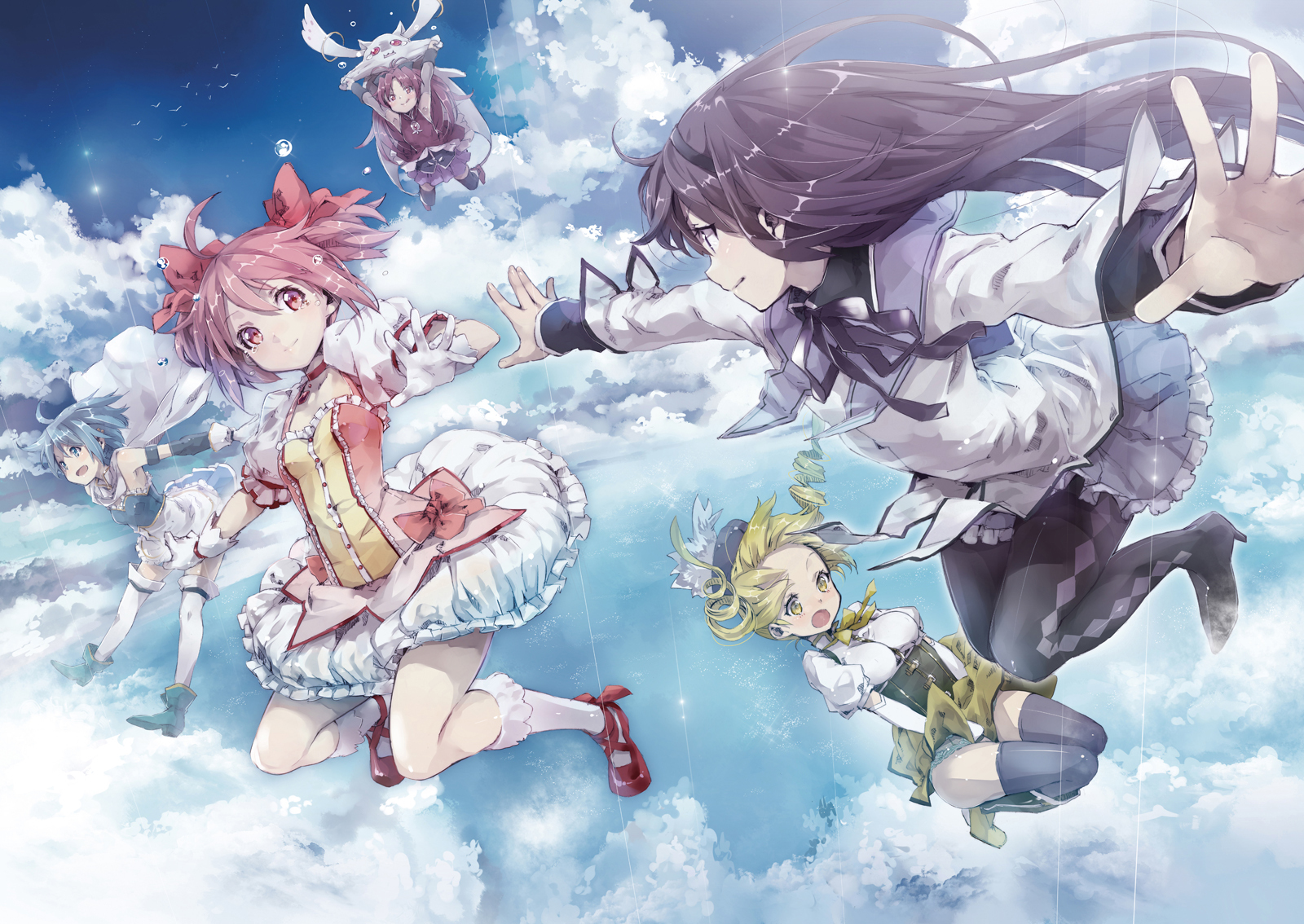 Mahou Shoujo - Anime art, Anime, Mahou Shoujo Madoka Magica, Madoka kaname, Akemi homura, Sakura Kyouko, Mami Tomoe, Miki Sayaka