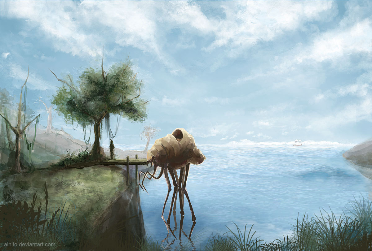 Seyda Neen: Silt Strider Harbour View by Aihito - The Elder Scrolls, The Elder Scrolls III: Morrowind, Арт, DeviantArt