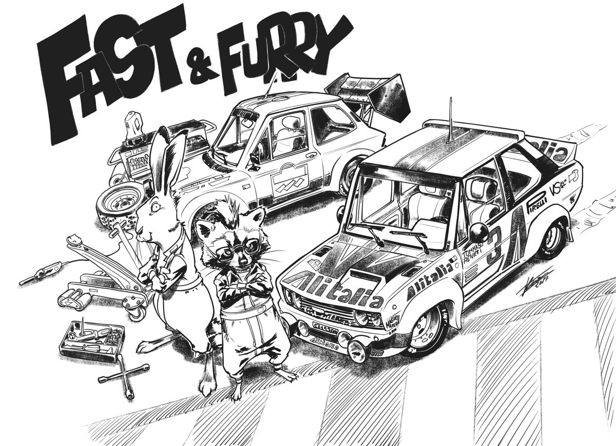 Fast & Furry - Furry, A selection, , Mascara, Traditional art, Car, Tanks, Longpost