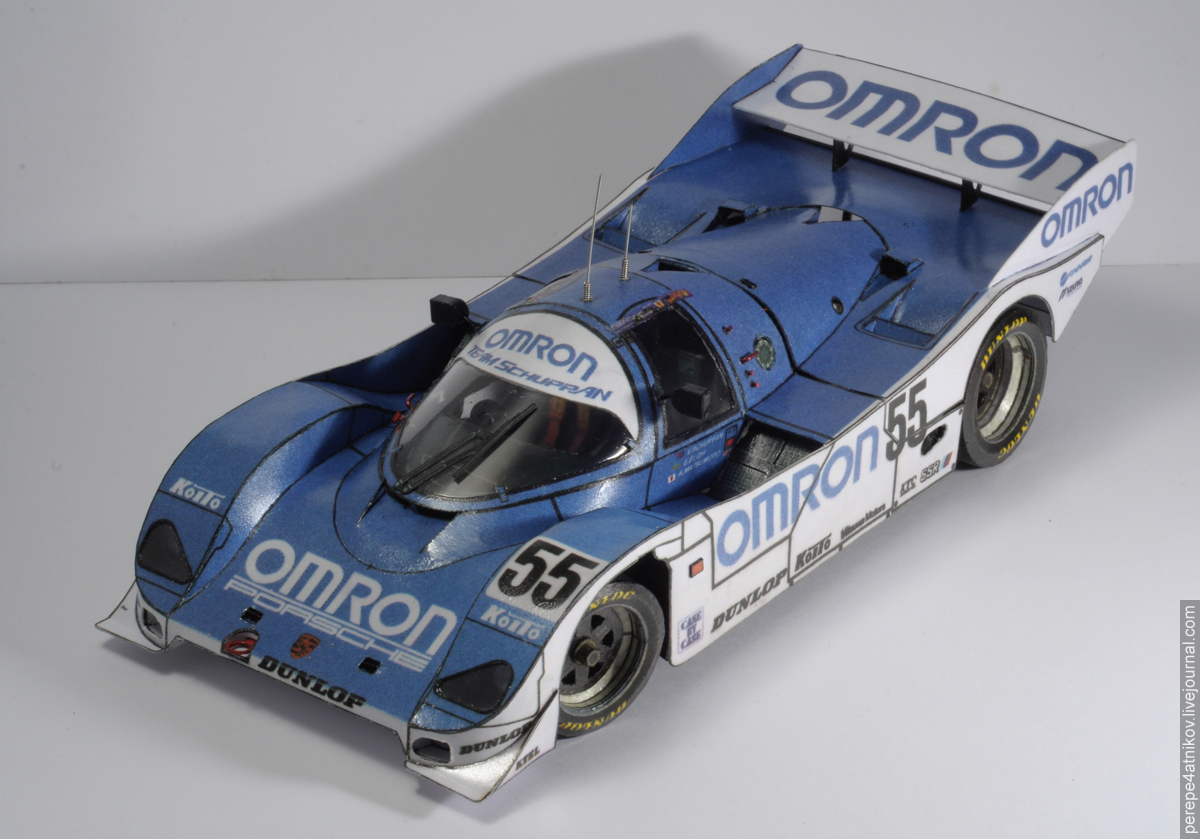 Porsche 962c 1:25, paper - My, Longpost, Porsche, Paper modeling, Papercraft