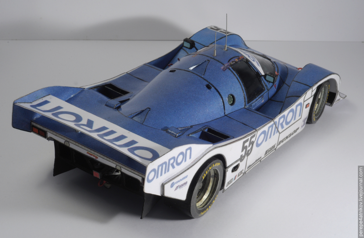 Porsche 962c 1:25, paper - My, Longpost, Porsche, Paper modeling, Papercraft