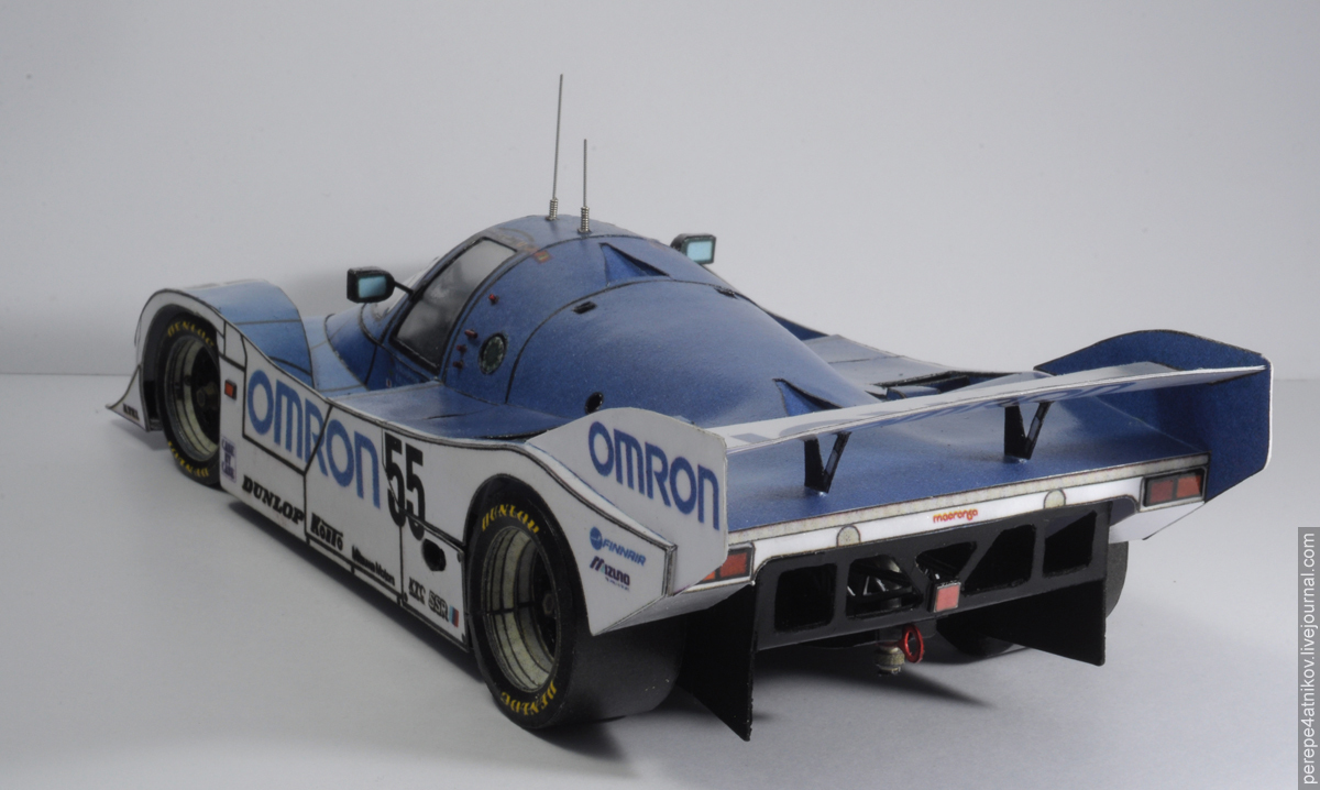 Porsche 962c 1:25, paper - My, Longpost, Porsche, Paper modeling, Papercraft