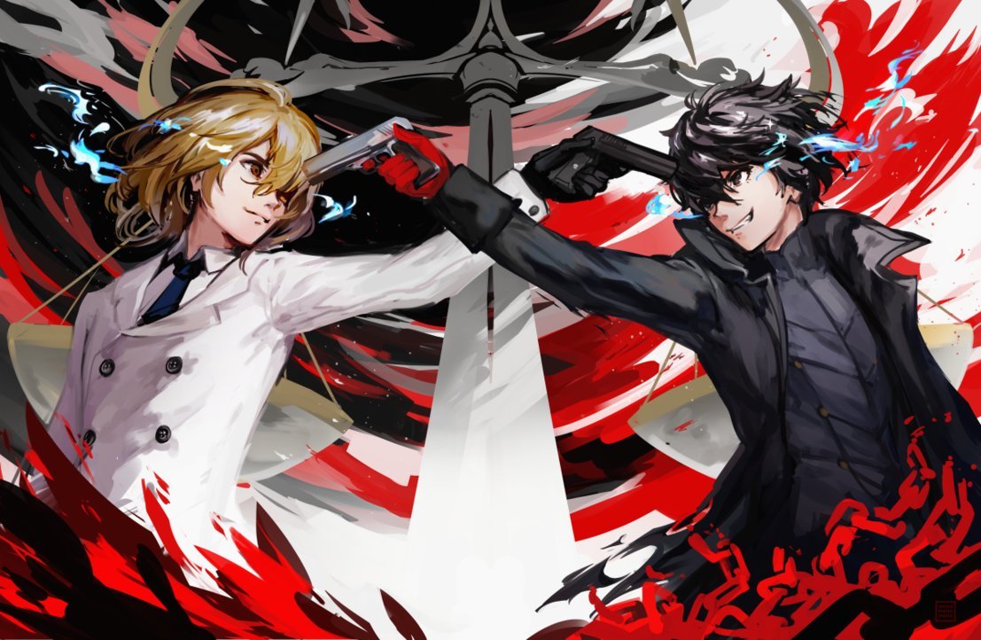 Joker and Crow - Persona 5, , , Art, Anime art, Anime, Not anime