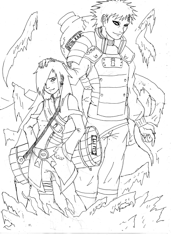 My old Naruto fan art - My, Naruto, , Gaara, Sakura haruno, Anime art, Fan art, Drawing, Longpost