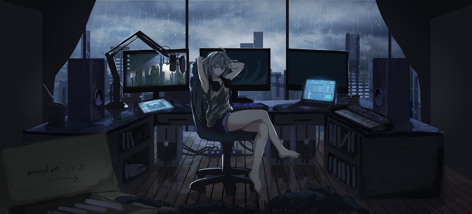 Rainy day - Anime art, Anime, Anime original