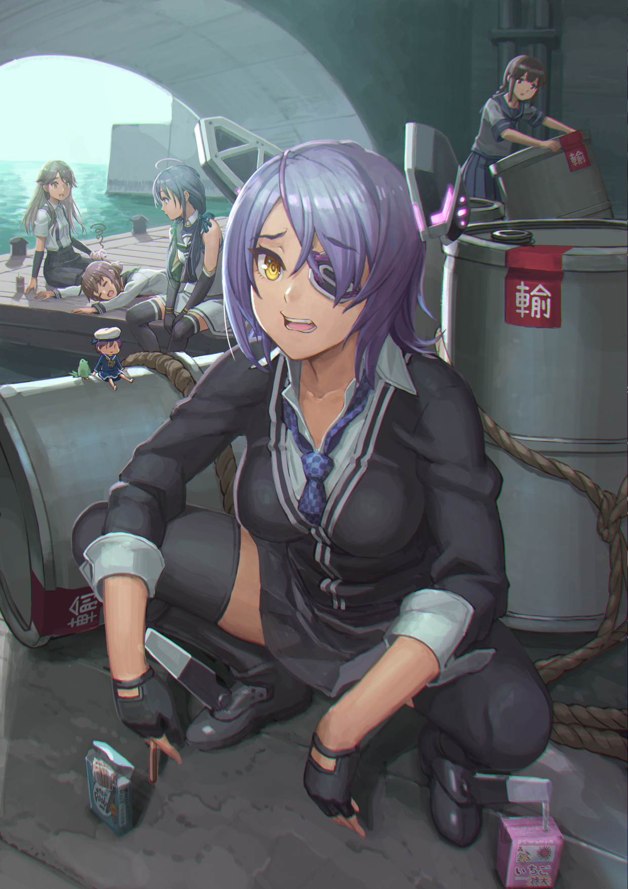 Hee? - Kantai collection, Tenryuu, Suzukaze, Isonami, Inazuma, Arashio, Anime, Anime art