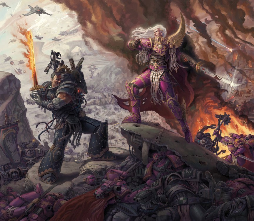 Last Stand of Ferrus Manus by Jeff Porter - Warhammer 30k, Warhammer, Horus heresy, Istvaan V, Iron hands, Emperor`s Children, Wh Art