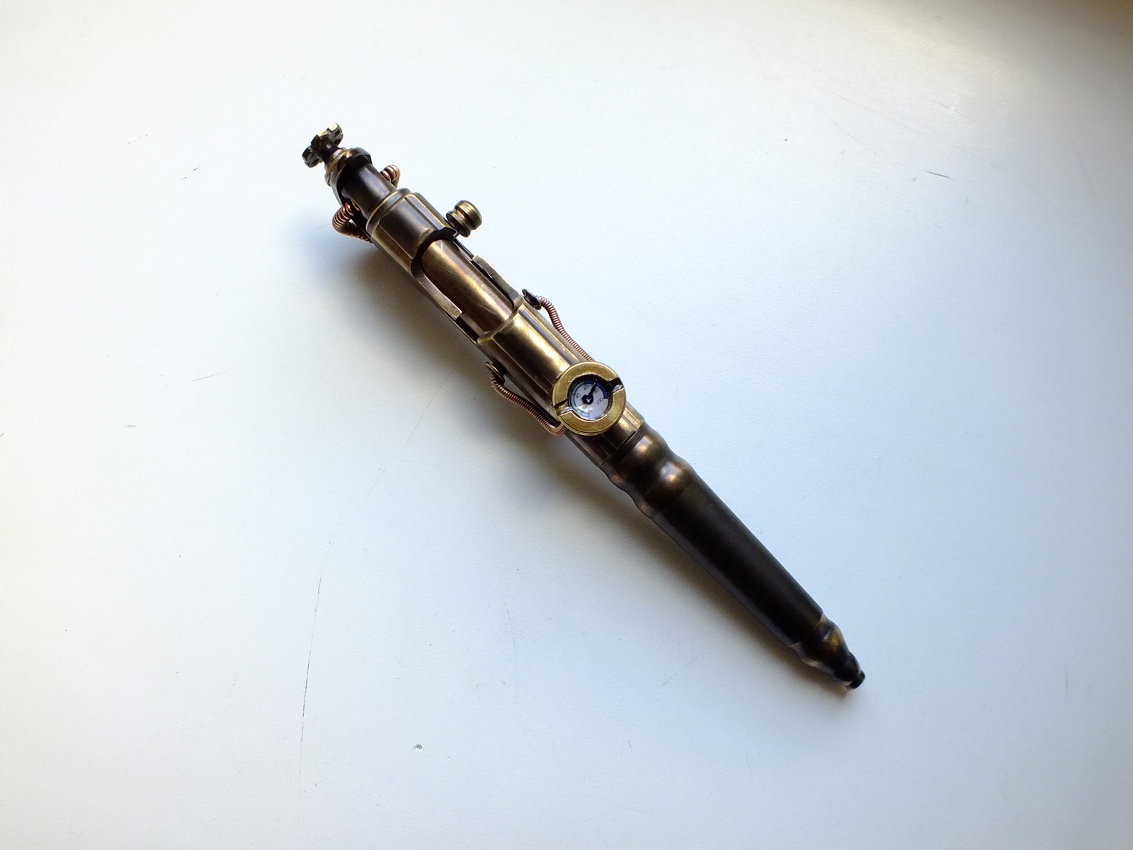 Шариковая авторучка стимпанк) - Моё, Ручка, Стимпанк, Steampunk pen, Рукоделие без процесса, Длиннопост