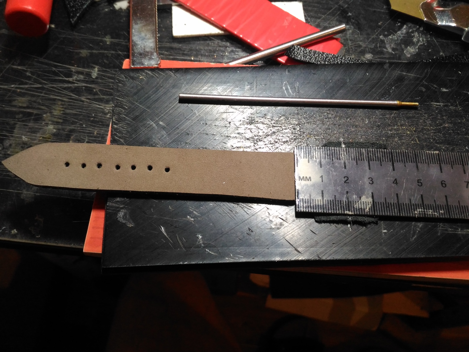 How I sewed a watch strap made of genuine leather - My, Strap, Handmade, , Leather products, Longpost