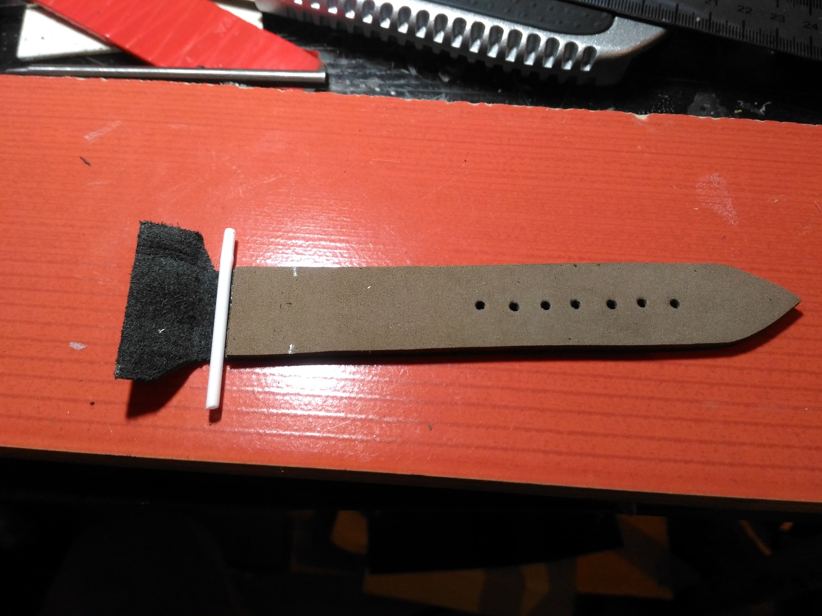 How I sewed a watch strap made of genuine leather - My, Strap, Handmade, , Leather products, Longpost