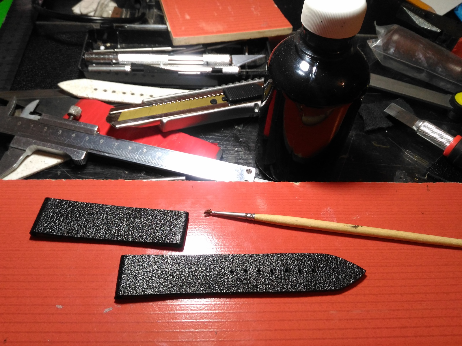 How I sewed a watch strap made of genuine leather - My, Strap, Handmade, , Leather products, Longpost