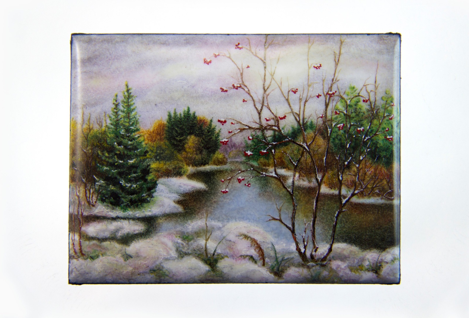 My first job :) Enamel. Miniature 5x7cm. Two roasts. - My, Rostov, Painting, Enamel