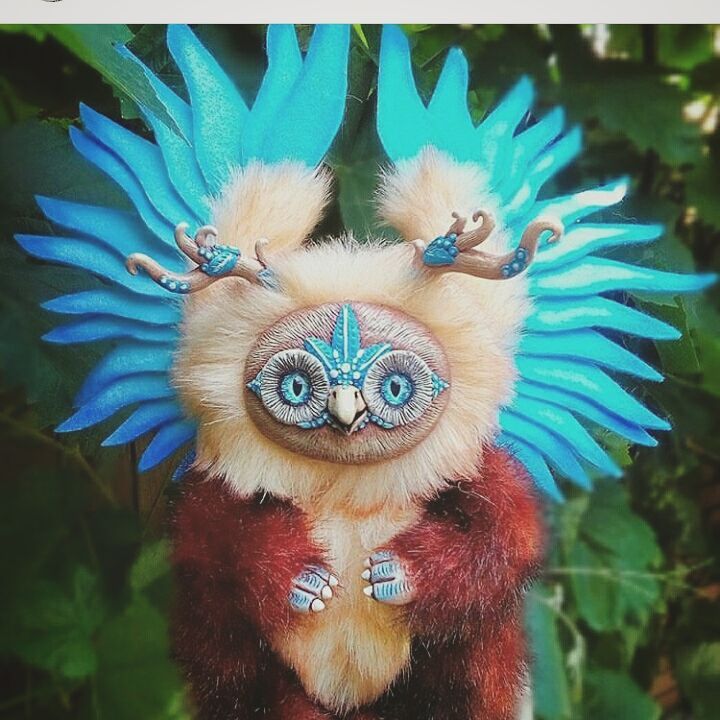 Made by sister #2 - My, Handmade, Owl, Handmade, Plastic, Polymer clay, Longpost