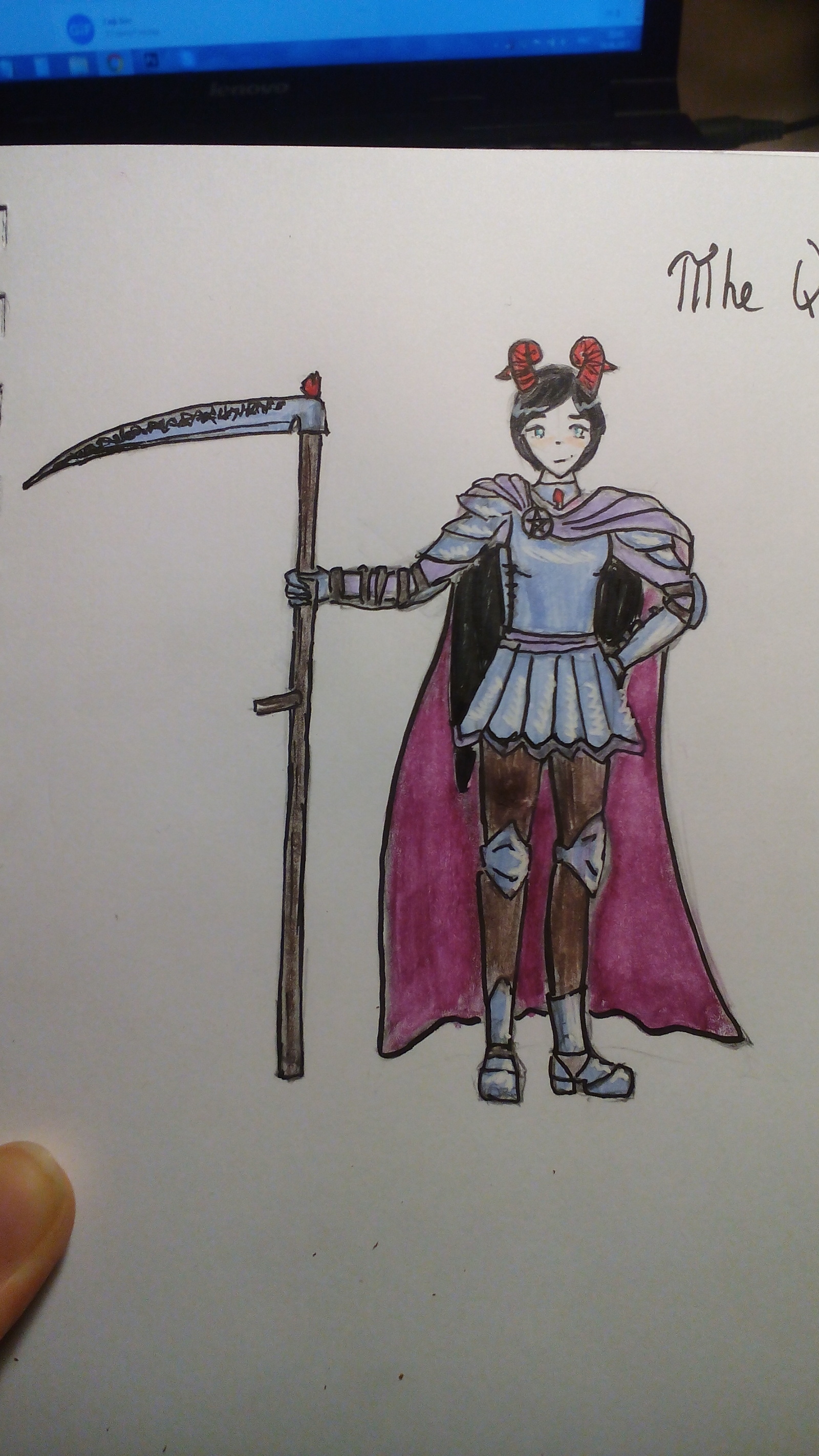 battle queen - My, Junior Academy of Artists, Demoness, Armor, Scythe