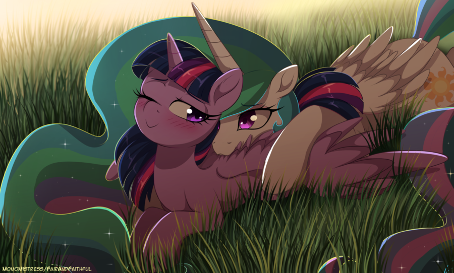 Preen Preen - My little pony, PonyArt, Twilight sparkle, Princess celestia, MLP Lesbian, Shipping, 