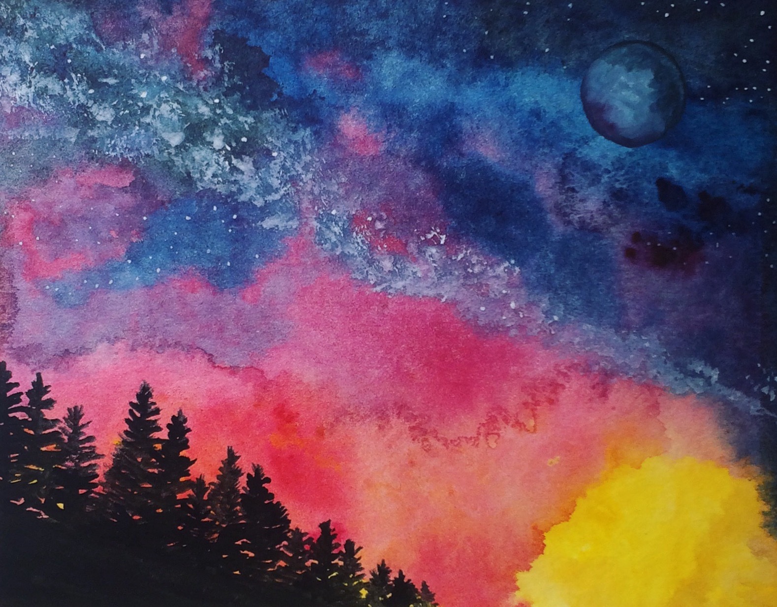 Sky - My, Watercolor, Drawing