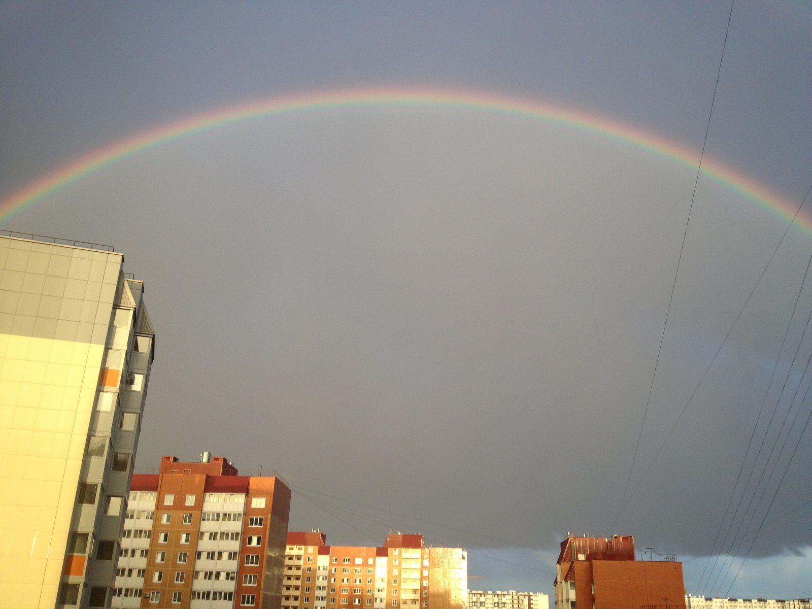 And it's cloudy in St. Petersburg now)) - My, Rain, Saint Petersburg, Rainbow, Cloudy