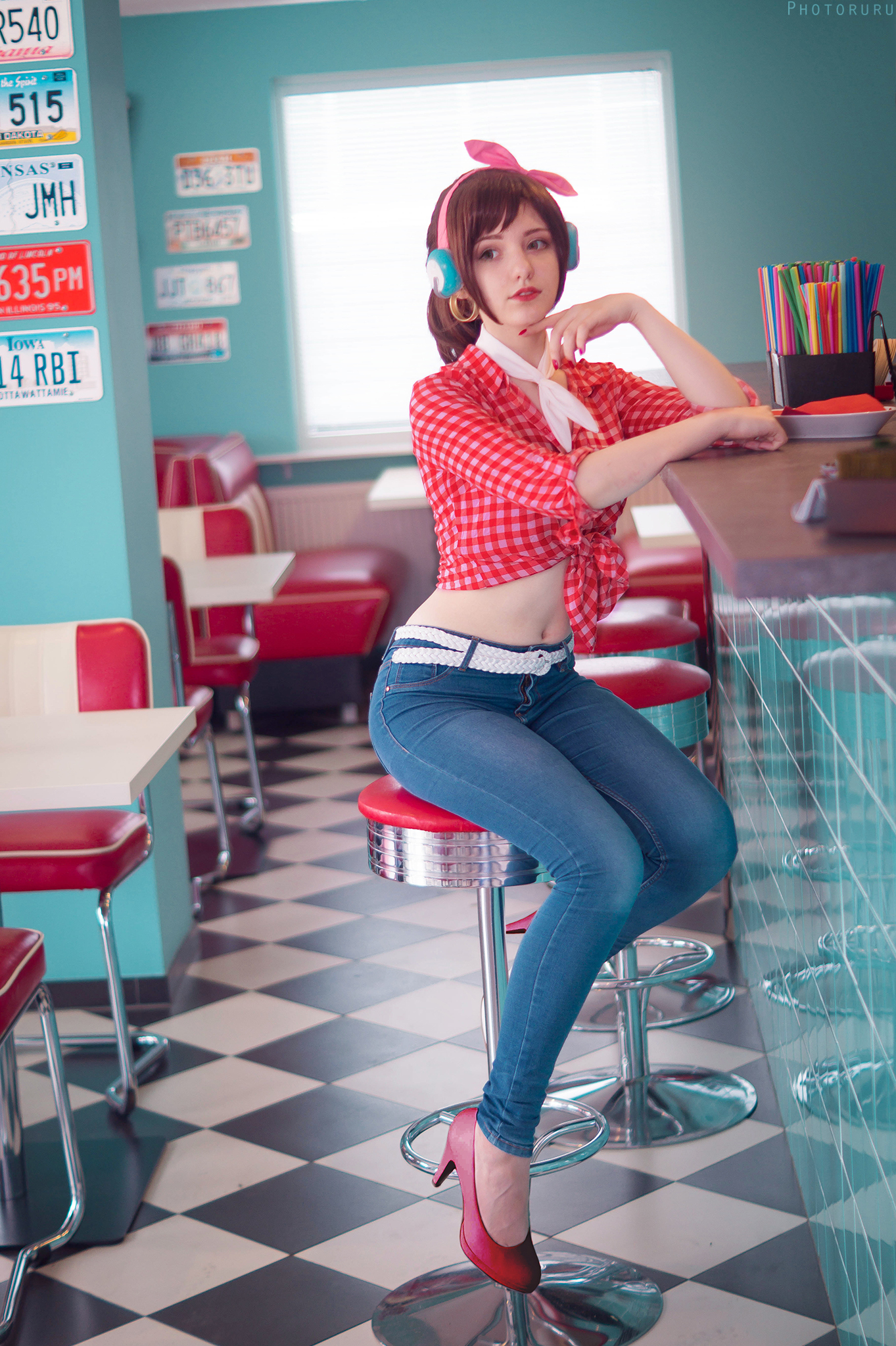 D.Va Cosplay Route 66 Diner - Overwatch, Dva, , Cosplay, 