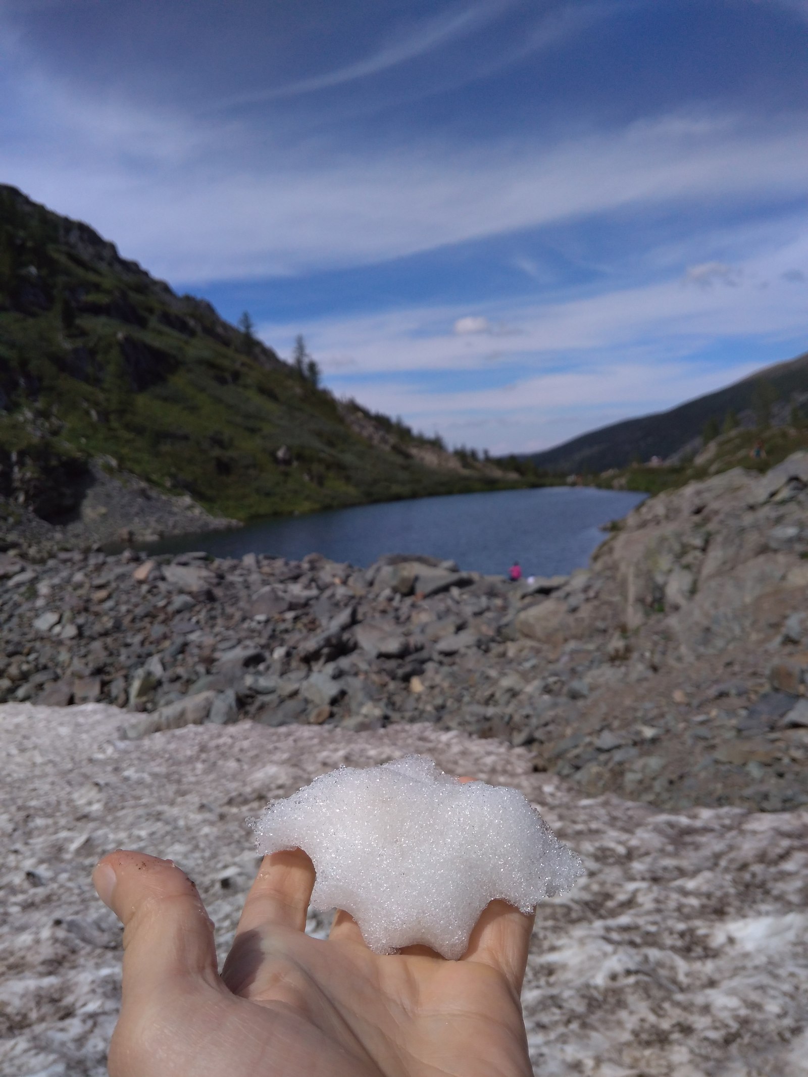 I brought you snow from the tops of the Altai Mountains - My, Altai, Karakol lakes, My, The photo, Altai Republic