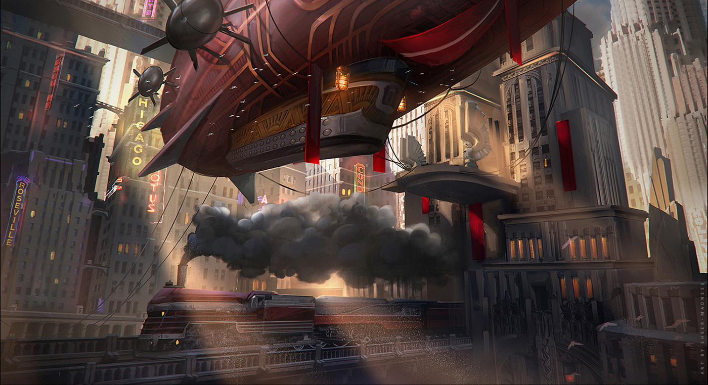 Steampunkcity (Part I) Steampunk City Art - , Steampunk, , , Art, , Creation, Longpost