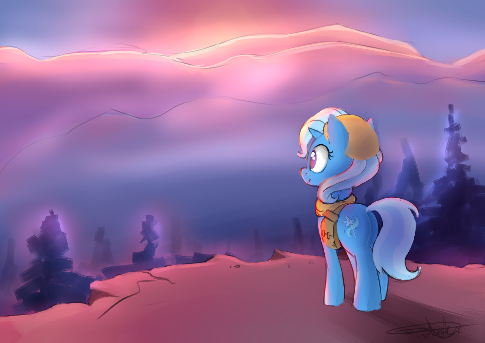 Journey to sunset - My Little Pony, PonyArt, Trixie, Pucksterv