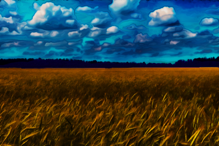 Wheat field - My, Drawing, Digital drawing, Field