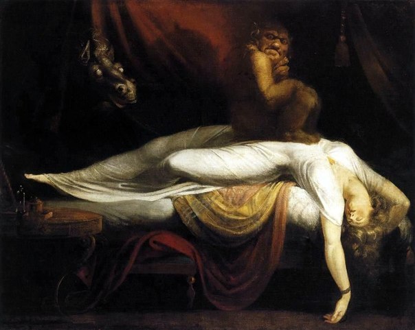 Nightmare by Henry Fuseli. In Gothic painting and in Middle-earth... - Painting, Gothic, Middle earth, Gollum, Nightmare, Henry Fuseli, Sleep paralysis