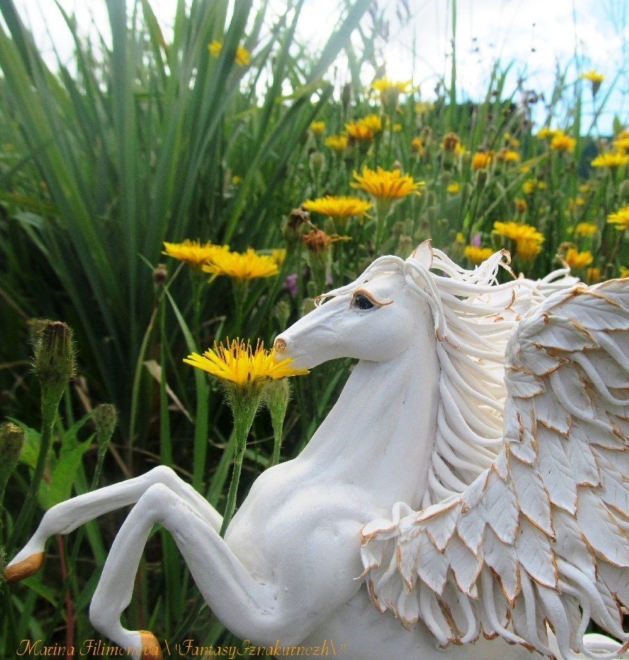 Pegasus. - My, Pegasus, Needlework without process, Polymer clay, Fantasy, Mythology, Longpost